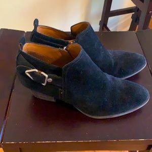Frank Sarto Black Suade Ankle Boots